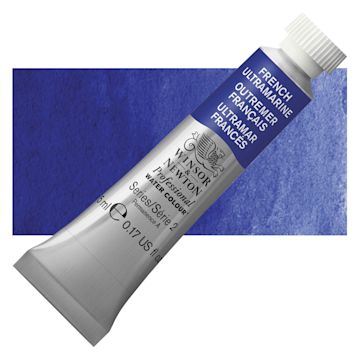 Open in modal - Winsor & Newton Professional Watercolor - French Ultramarine, 5 ml Tube and swatch