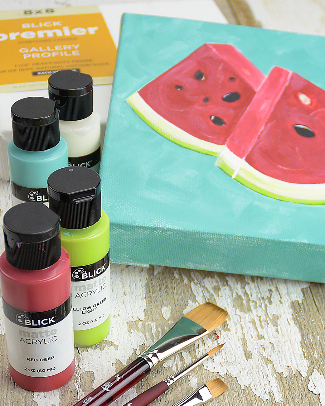 Watermelon Matte Acrylic Painting - Project Ideas 