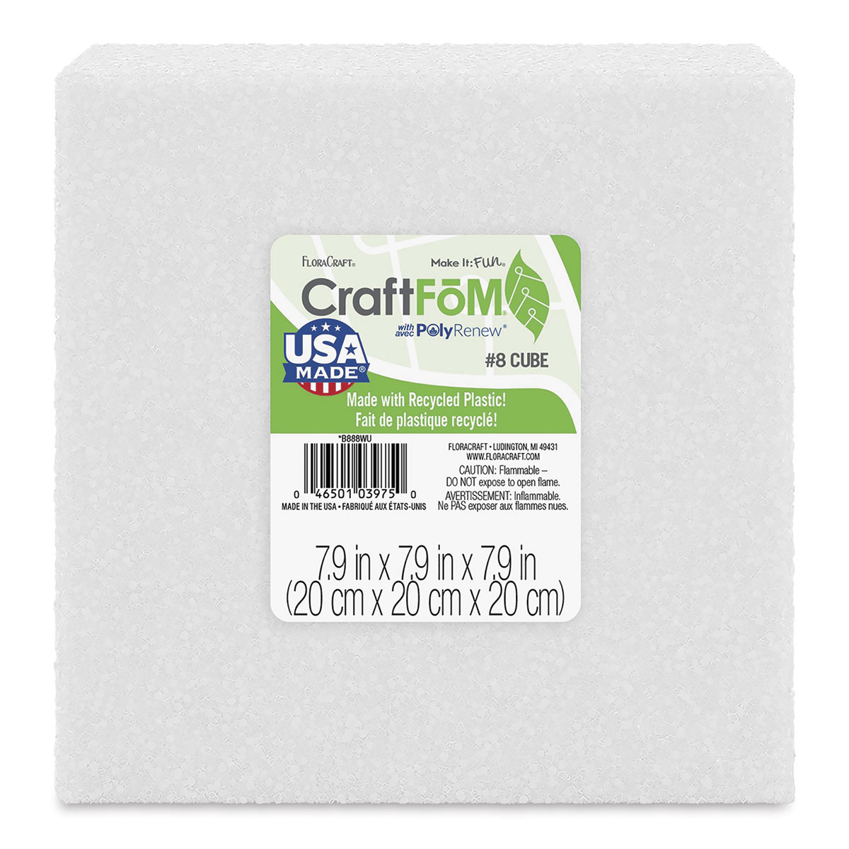 FloraCraft CraftFōM Crafting Foam Cone 3.7 inch x 8.9 inch White 