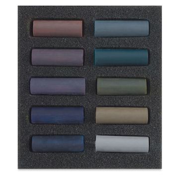 Open in modal - Rembrandt Soft Pastels Set of 10, Dark Shades, Half-Sticks. In package.