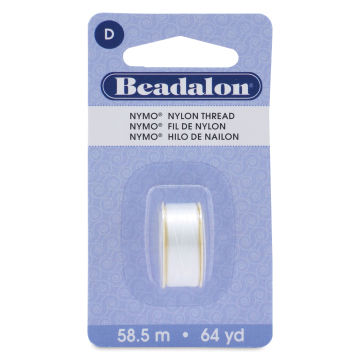 Beadalon Nymo Nylon Thread - 0.3 mm, White front of packaging
