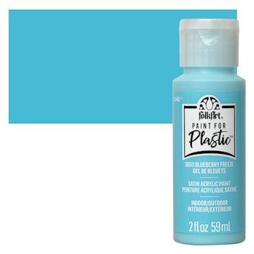 Open in modal - FolkArt Paint for Plastic - Blueberry Freeze, 2 oz bottle and swatch