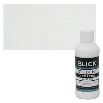 Open in modal - Blick Original Formula Student Tempera Paint - White, 8 oz bottle and swatch