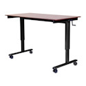 Luxor High Speed Crank Adjustable Stand Up Desk - Dark Walnut with Black Frame, W