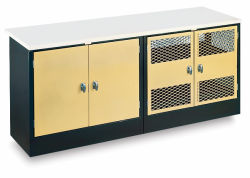 Debcor Combo Cabinet - Angled view showing Mesh door Drying Cabinet and separate Damp Cabinet