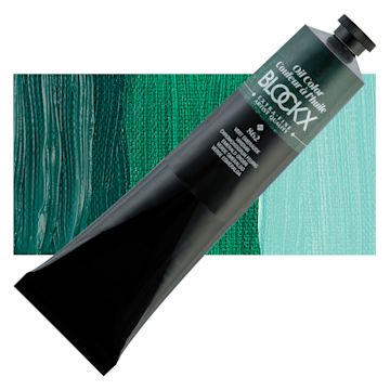 Open in modal - Blockx Artist Oil Color - Viridian, 200 ml tube and swatch