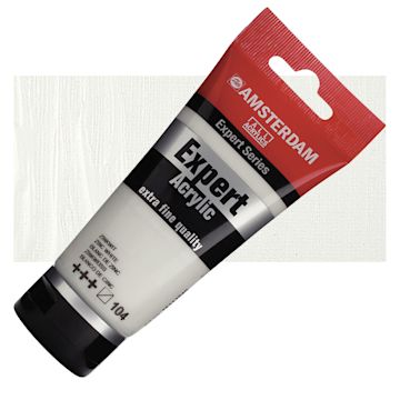 Open in modal - Amsterdam Expert Series Acrylic - Zinc White, 75 ml tube and swatch