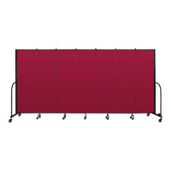 Screenflex Portable Room Dividers - 6 ft, Red, 7 Panel