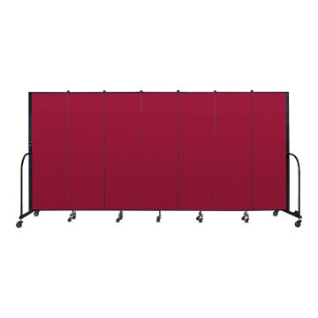 Screenflex Portable Room Dividers - 6 ft, Red, 7 Panel