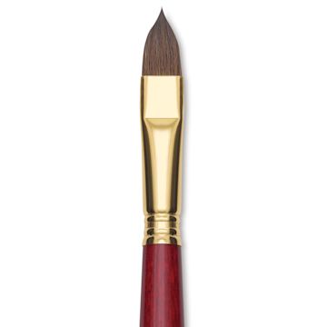 Open in modal - Blick Master Synthetic Kolinsky Brush - Long Handle, Filbert, Size 14, close-up