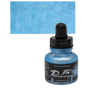 Daler-Rowney FW Acrylic Pearlescent Liquid Acrylic Artist's Ink - 1 oz, Sun-up Blue