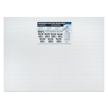 Open in modal - Pacific Arc Gridded Drafting Vellum Pack - 4 x 4 Grid, 18" x 24". Pkg of 10, packaging