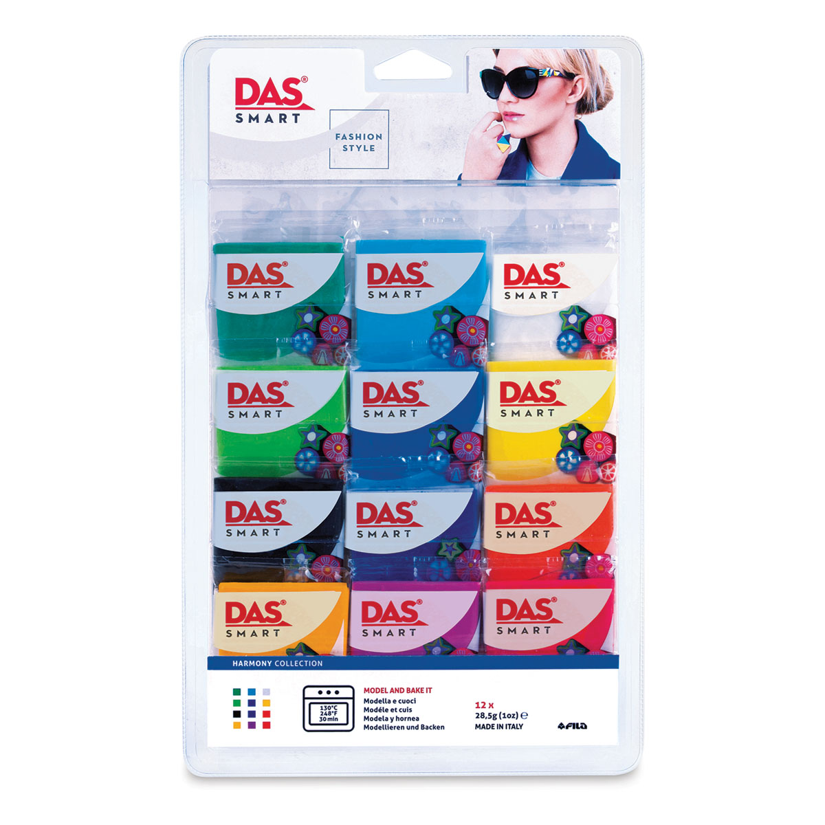 DAS Smart Polymer Clays - Harmonic Colors, Set of 12