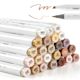 Ohuhu Honolulu Dual Tip Marker Sets - Set of 24, Skin Tones, markers with chisel and brush tip swatches