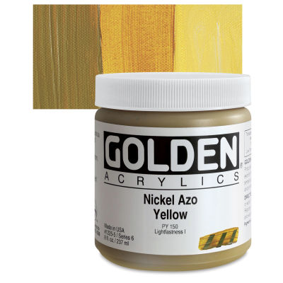 Golden Heavy Body Artist Acrylics - Nickel Azo Yellow, 8 oz Jar