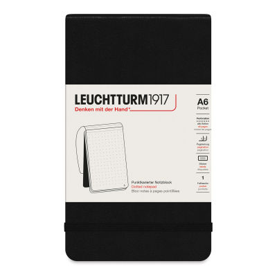 Leuchtturm1917 Pocket Notepad - Black, Dotted, 3-1/2" x 6"