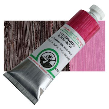 Open in modal - Old Holland Classic Oil Color - Ultramarine Red Pink, 40 ml tube and swatch
