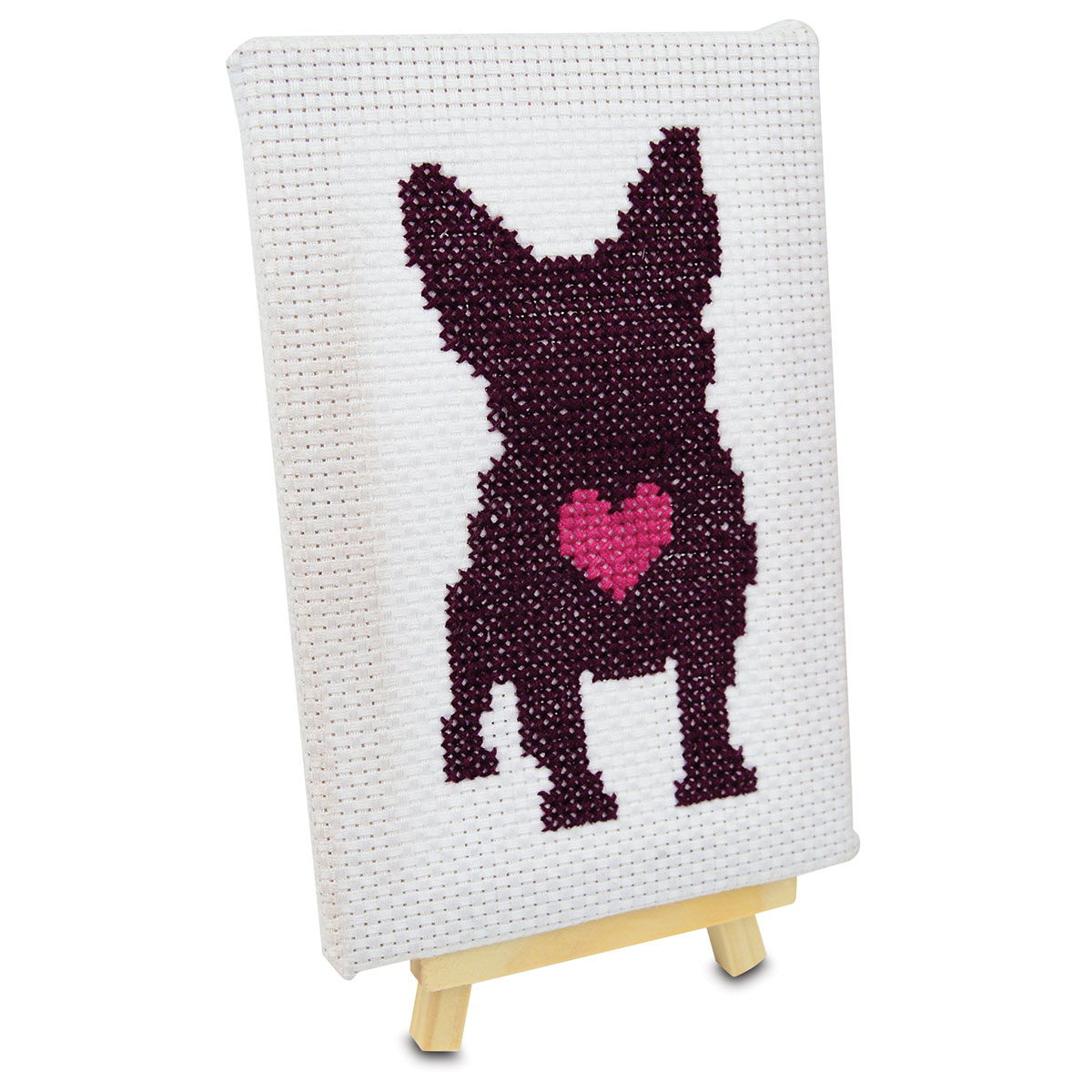 Cross Stitch Style Canvas and Easel Set