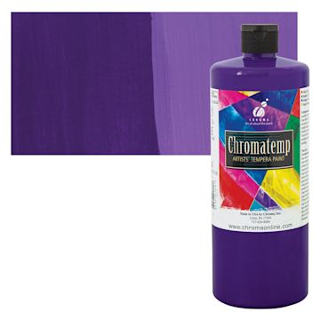 Open in modal - Chroma Chromatemp Artists' Tempera Paint - Violet, Quart and swatch