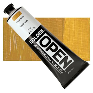 Open in modal - Golden Open Acrylic - Yellow Oxide, 5 oz Tube and swatch