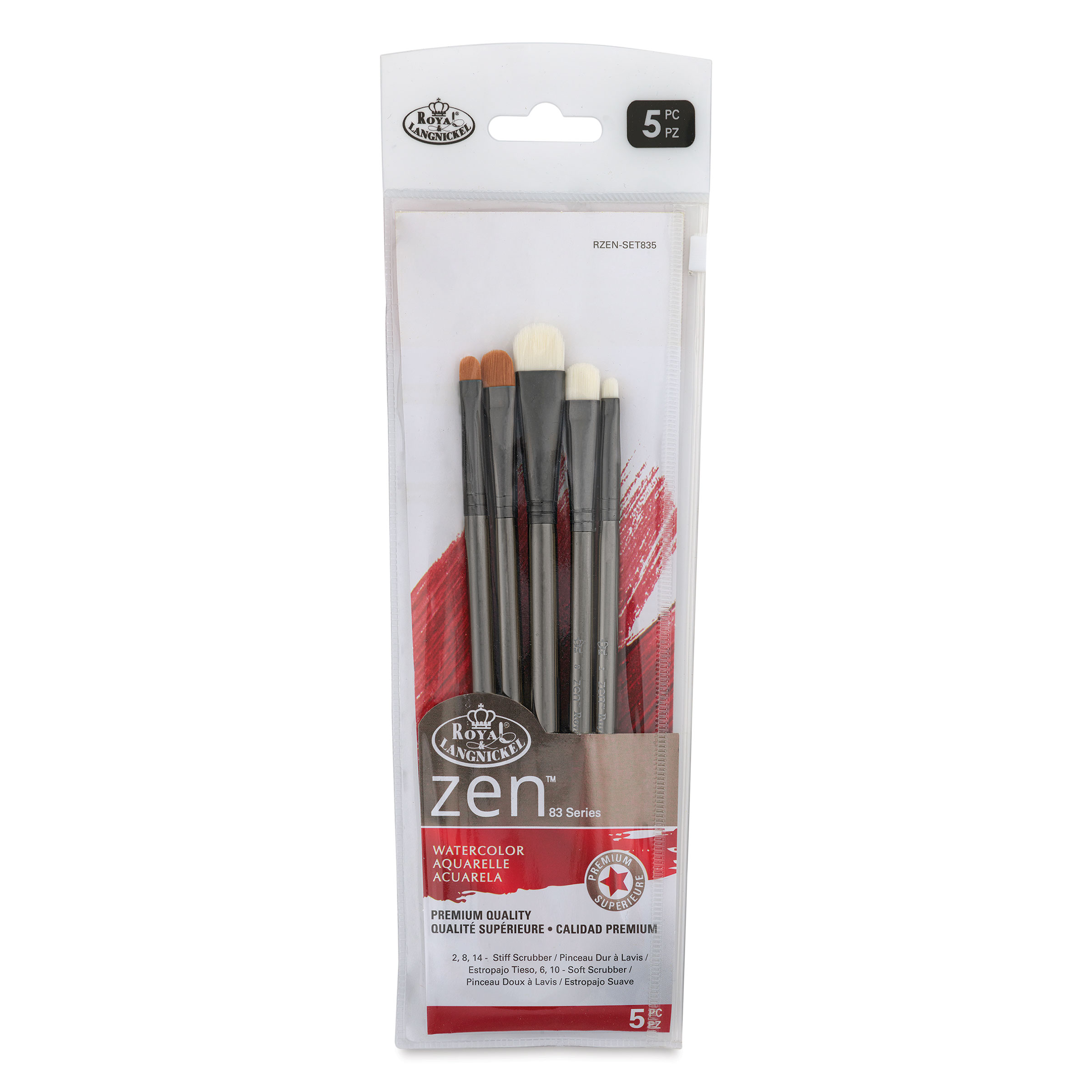 Royal & Langnickel Zen Watercolor Brushes - Scrubber, Short