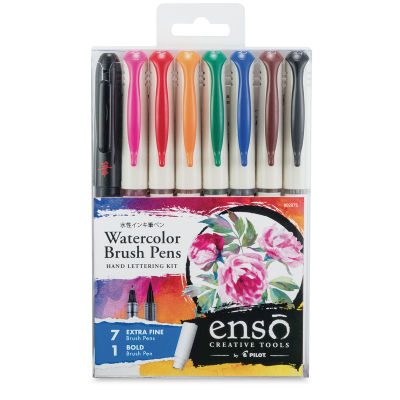 Pilot Enso Watercolor Brush Pen Hand Lettering Kit - Set of 8