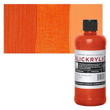 Open in modal - Blickrylic Student Acrylic - Chrome Orange, Pint and swatch
