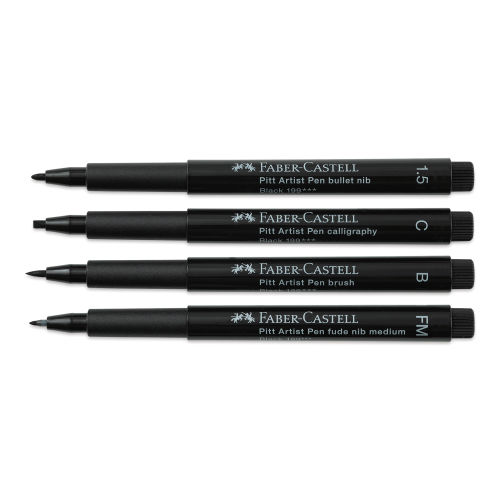 Faber-Castell Pitt Artist Pens - Shades of Grey, Set of 4, Soft