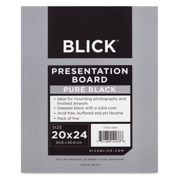 Blick Presentation Board Pack - 20" x 24", Pure Black, Pkg of 5