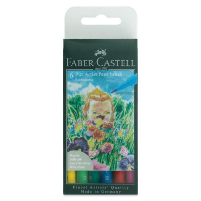 Faber-Castell Pitt Artist Pens- Springtime Colors, Set of 6, Brush Nib