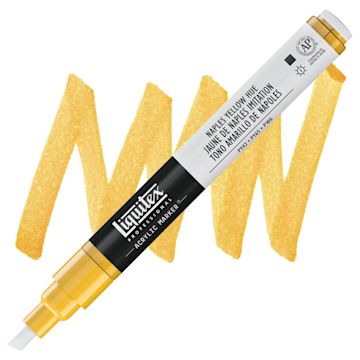 Open in modal - Liquitex Paint Marker - Naples Yellow Hue, 2mm Tip marker and swatch