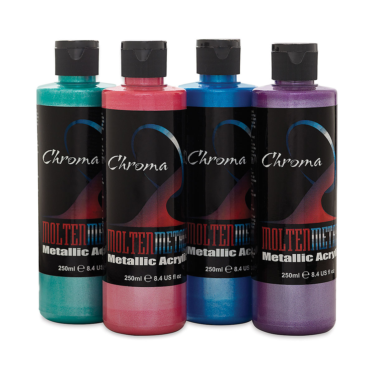 Blickrylic Student Acrylics - Metallic Colors, Set of 6, 2 oz Bottles