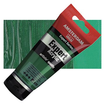 Open in modal - Amsterdam Expert Series Acrylic - Permanent Green Deep, 75 ml tube and swatch