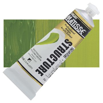Open in modal - Matisse Structure Paint - Australian Yellow Green, 75 ml tube and swatch