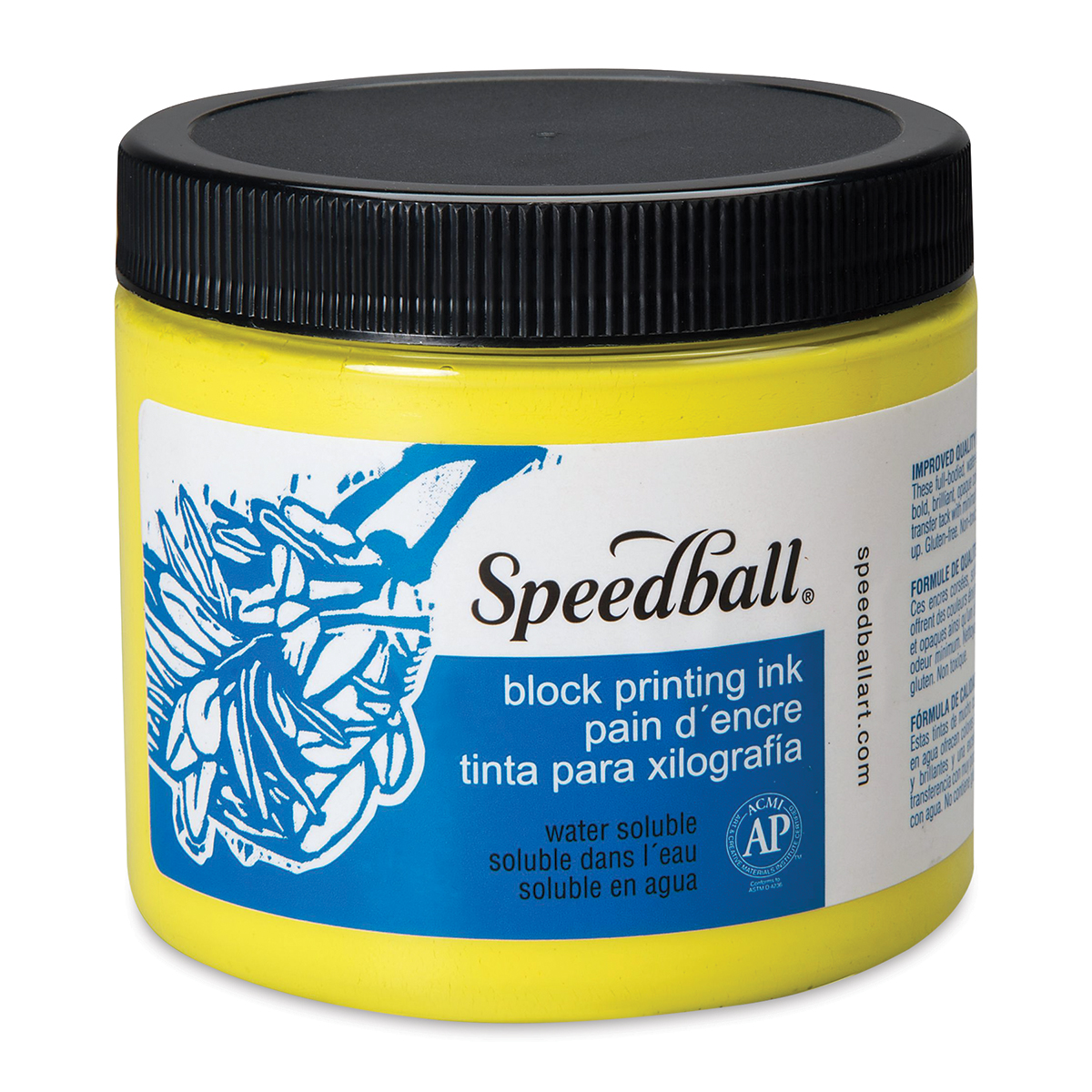 Speedball Water-Soluble Block Printing Ink - Process Yellow, 16 oz