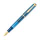 Pelikan M200 Fountain Pen - Golden Lapis, cap on end of pen