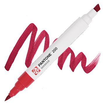 Open in modal - Pantone Dual Tip Marker - 200, swatch and marker