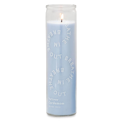 Paddywax Spark Candle - Breathe In Breath Out, Large, 10.6 oz (tall blue candle)