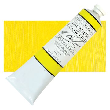 Open in modal - M. Graham Artists' Oil Color - Cadmium Yellow Light, 150 ml tube and swatch