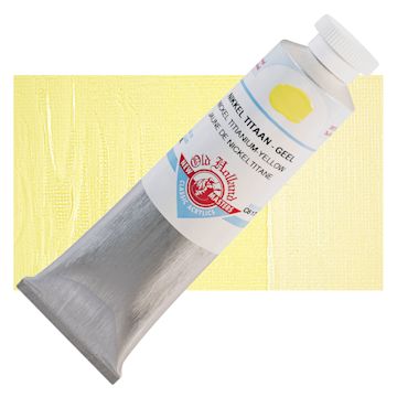 Open in modal - Old Holland New Masters Classic Acrylic Paint - Nickel Titanium Yellow, 60 ml tube and swatch