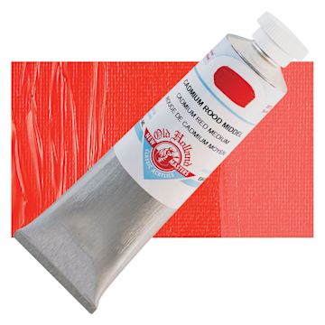 Open in modal - Old Holland New Masters Classic Acrylic Paint - Cadmium Red Medium, 60 ml tube and swatch