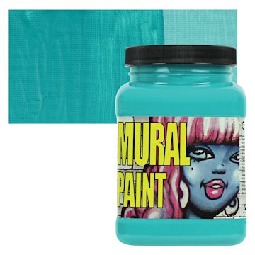 Open in modal - Chroma Acrylic Mural Paint - Calypso, 16 oz jar and swatch