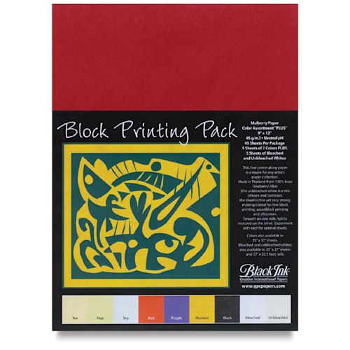 Black Ink Block Printing Pack - 9