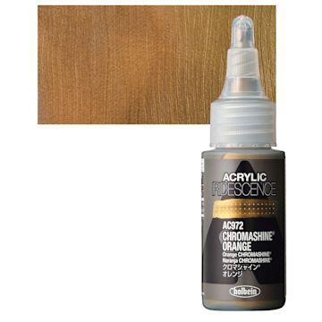 Open in modal - Holbein Iridescence Acrylic - Chromashine Orange, 30 ml and swatch