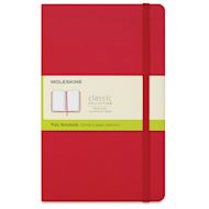 Moleskine Classic Hardcover Notebook - Scarlet Red, Blank, 8-1/4" x 5"