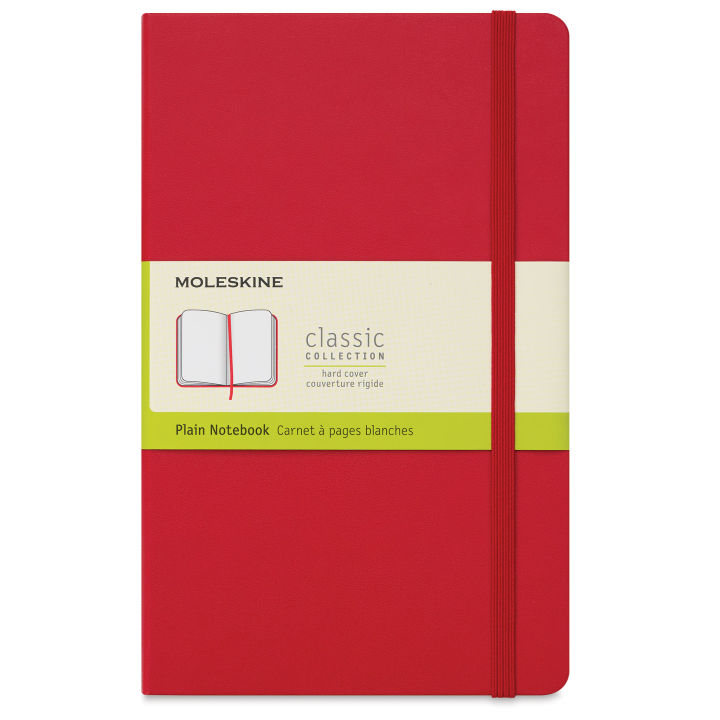 Moleskine Classic Hardcover Notebook - Scarlet Red, Blank, 8-1/4