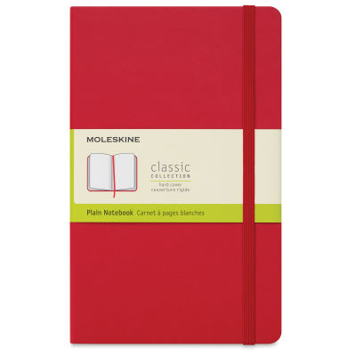 Moleskine Classic Hardcover Notebook - Scarlet Red, Blank, 8-1/4" x 5" (front)