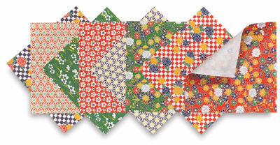 Origami Folk Art Assortment - 8 designs from Package of 16 6" squares