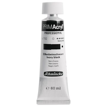 Open in modal - Schmincke Primacryl Professional Acrylic Paint - Ivory Black, 60 ml Tube