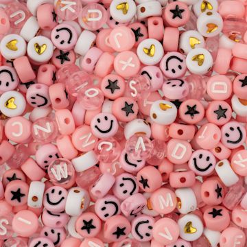 Open in modal - John Bead Craft Beads Disc Mix - Pink, 72 g - close-up